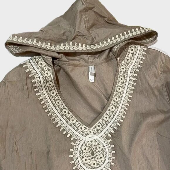 Gapbody Boho Hooded Embroidered Hippie Tunic Cover-up XL - Picture 1 of 7